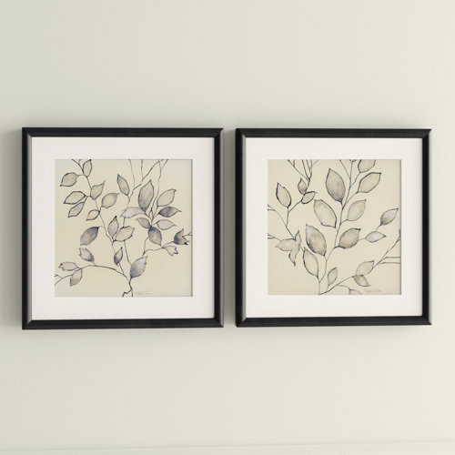 Whispering Leaves 2 Piece Picture Frame Painting Print Set on Paper